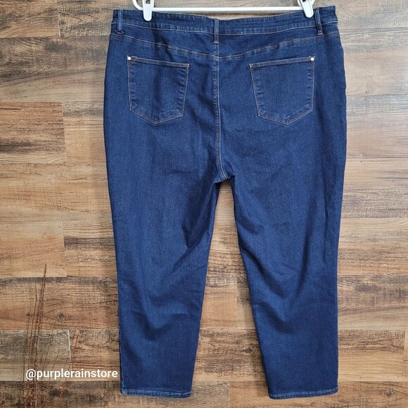 Chico's Jeans 4 = 20 Girlfriend Slim Leg Ankle High Rise Floral Embellished - Picture 2 of 11